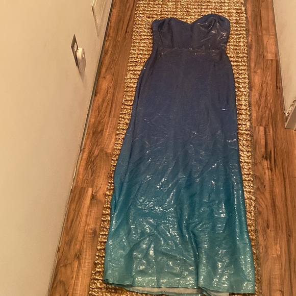 Rene Ruiz Blue Mermaid Dress size 10 - Picture 3 of 8